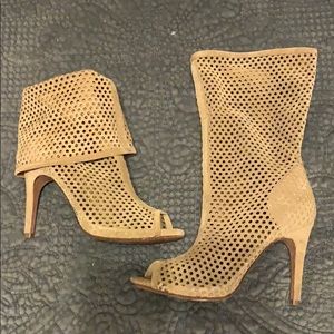 Pedro Garcia leather, peep toe boots.